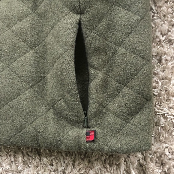 Woolrich Olive Heather Full-Zip Quilted Wool Coat, Sz XL - Picture 7 of 16